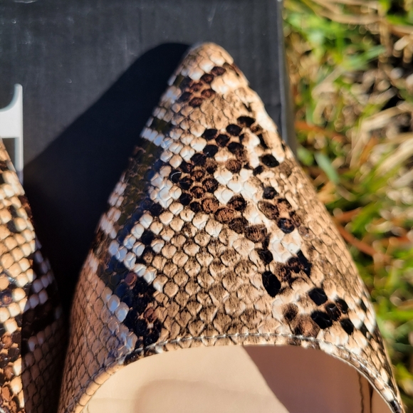 Snakeskin Pointed Toe Flats - Picture 6 of 11